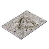 Romantisch hart in zand notitieboek (Linkerzijde)