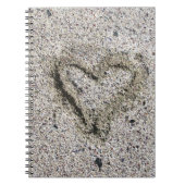 Romantisch hart in zand notitieboek (Voorkant)