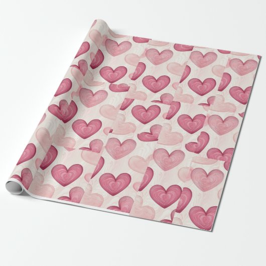 "Romantisch Hart Inpakpapier (Uitgerold)