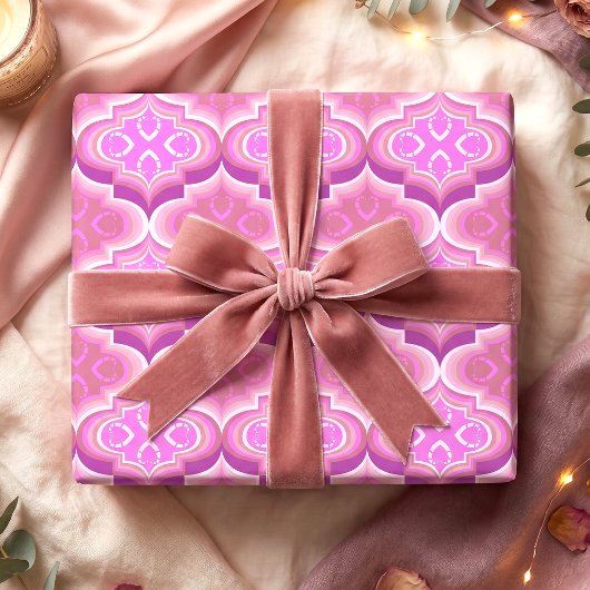 Romantisch Hart Inpakpapier in Roze Tinten Vel
