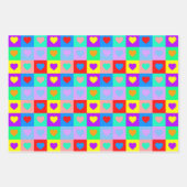 Romantisch Hart Kleurrijke Patroon Pop Art Inpakpapier Vel (Voorkant 3)