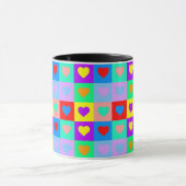Romantisch Hart Kleurrijke Patroon Pop Art Mok (Midden)