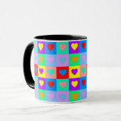 Romantisch Hart Kleurrijke Patroon Pop Art Mok (Voorkant links)
