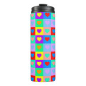 Romantisch Hart Kleurrijke Patroon Pop Art Thermosbeker (Voorkant)
