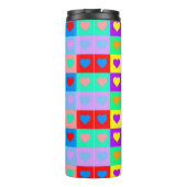 Romantisch Hart Kleurrijke Patroon Pop Art Thermosbeker (Achterkant)
