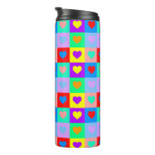 Romantisch Hart Kleurrijke Patroon Pop Art Thermosbeker (Geroteerd rechts)