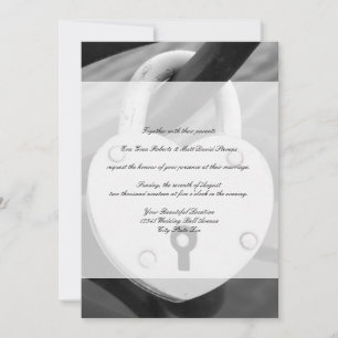 Romantisch hart liefde slot foto bruiloft uitnodig kaart