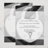 Romantisch hart liefde slot foto bruiloft uitnodig kaart (Voorkant / Achterkant)