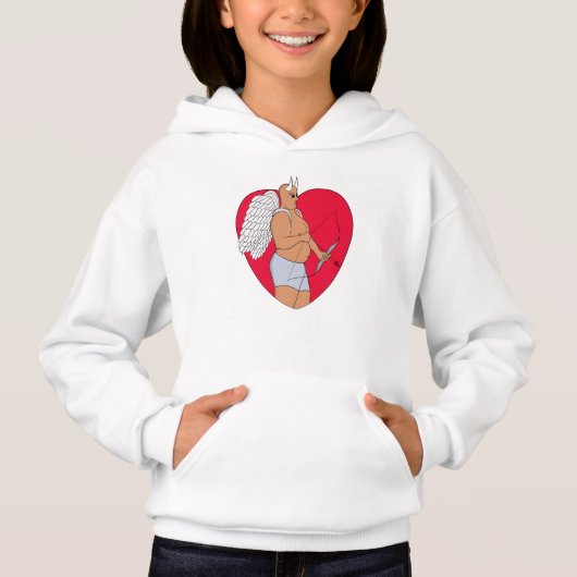 Romantisch hart met een ongewone Cupido (Voorkant)