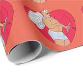 Romantisch hart met een ongewone Cupido Cadeaupapier (Rol Hoek)