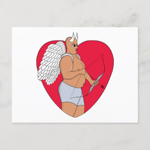 Romantisch hart met een ongewone Cupido Feestdagenkaart