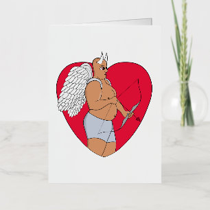 Romantisch hart met een ongewone Cupido Folie Wenskaart