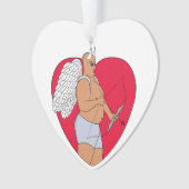 Romantisch hart met een ongewone Cupido Ornament (voorkant)