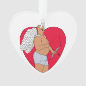 Romantisch hart met een ongewone Cupido Ornament (voorkant)