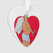 Romantisch hart met een ongewone Cupido Ornament (voorkant)