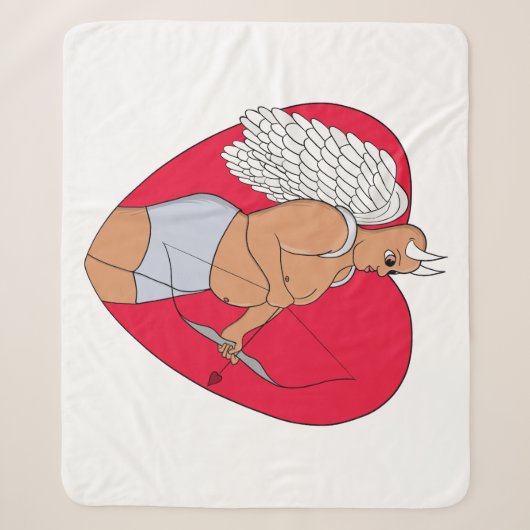 Romantisch hart met een ongewone Cupido Sherpa Deken (Voorkant)