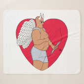 Romantisch hart met een ongewone Cupido Sherpa Deken (Voorkant (horizontaal))