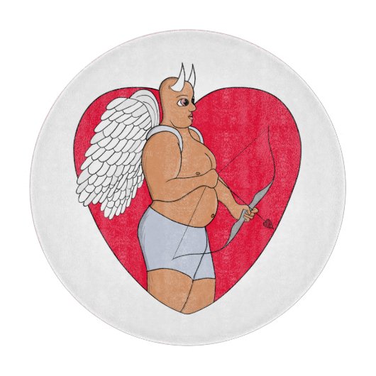 Romantisch hart met een ongewone Cupido Snijplank (Voorkant)