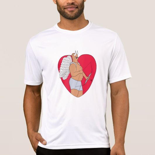Romantisch hart met een ongewone Cupido T-shirt (Voorkant)