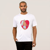 Romantisch hart met een ongewone Cupido T-shirt (Voorkant volledig)