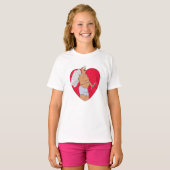 Romantisch hart met een ongewone Cupido T-shirt (Voorkant volledig)