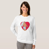 Romantisch hart met een ongewone Cupido T-shirt (Voorkant volledig)