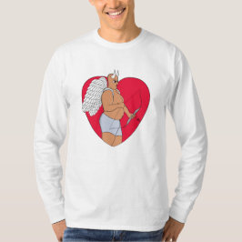 Romantisch hart met een ongewone Cupido T-shirt
