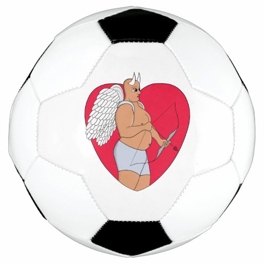Romantisch hart met een ongewone Cupido Voetbal (Voorkant)