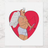 Romantisch hart met een ongewone Cupido Wijn Etiket (Enkel label)