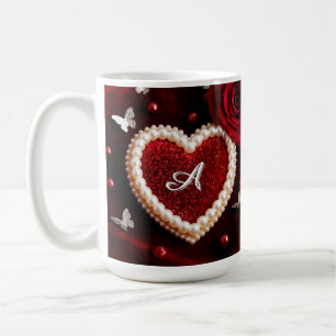 Romantisch Hart Met Parelrand Koffiemok