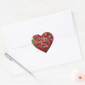Romantisch hart met rode rozen Valentijnsdag Sticker (Envelop)