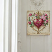 Romantisch  Hart met Rozen Art 💕 Canvas Afdruk