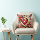 Romantisch hart met Rozen en goud Kussen (Stoel)