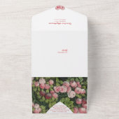 Romantisch hart Roos tuin foto overlay bruiloft All In One Uitnodiging (Buitenkant)