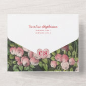 Romantisch hart Roos tuin foto overlay bruiloft All In One Uitnodiging (Achterkant)