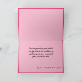 Romantisch Hart Roze Bloemen Kaart (Binnen)