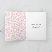 Romantisch Hart Rozenblaadjes Valentijnsdag Kaart (Binnen)