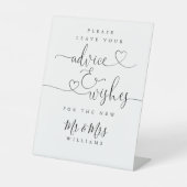 Romantisch Hart Script Advies En Wensen Reclamebord Met Voetstuk (Voorkant)