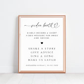 Romantisch Hart Script Bruiloft Video Booth Sign Poster
