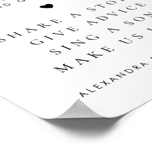 Romantisch Hart Script Bruiloft Video Booth Sign Poster (Hoek)