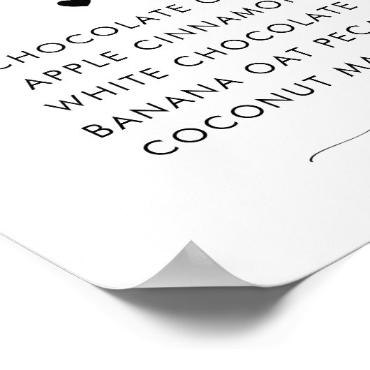 Romantisch Hart Script Cookie Smaken Trouwbord Poster (Hoek)