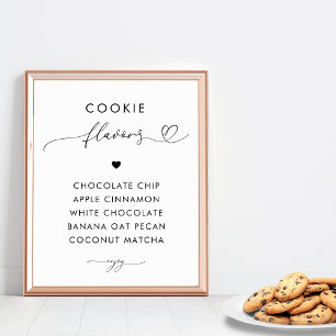 Romantisch Hart Script Cookie Smaken Trouwbord Poster