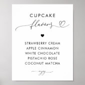 Romantisch Hart Script Cupcake Smaken Trouwteken Poster (Voorkant)