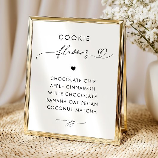 Romantisch Hart Script Koekjes Smaken Trouw Teken Poster