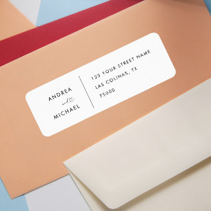 Romantisch hart script minimalistische moderne bru etiket