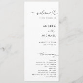 Romantisch hart script minimalistische moderne bru programmakaart (Voorkant)