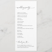 Romantisch hart script minimalistische moderne bru programmakaart (Achterkant)