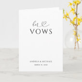 Romantisch hart script modern haar bruiloft geloft kaart (Gele Bloem)