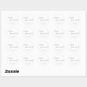 Romantisch hart Script Onze favoriete bruiloft gun Ronde Sticker (Vel)