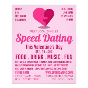 Romantisch hart, snelle deating event Adverteren Flyer